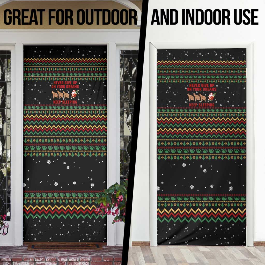 Sloth Keep Sleeping Christmas Door Cover Xmas Holiday Patterns - Wonder Print Shop