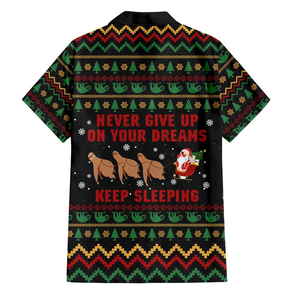 Sloth Keep Sleeping Christmas Family Matching Long Sleeve Bodycon Dress and Hawaiian Shirt Xmas Holiday Patterns - Wonder Print Shop
