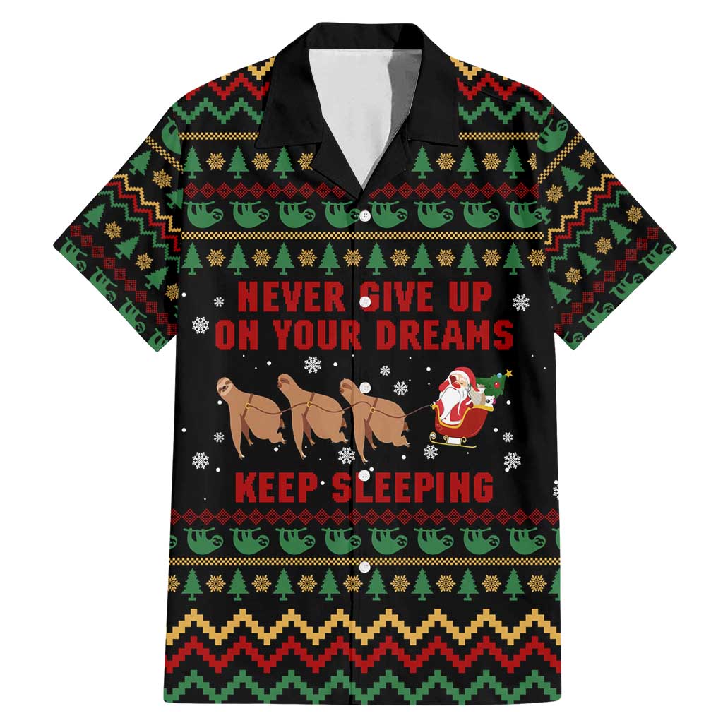 Sloth Keep Sleeping Christmas Family Matching Mermaid Dress and Hawaiian Shirt Xmas Holiday Patterns - Wonder Print Shop