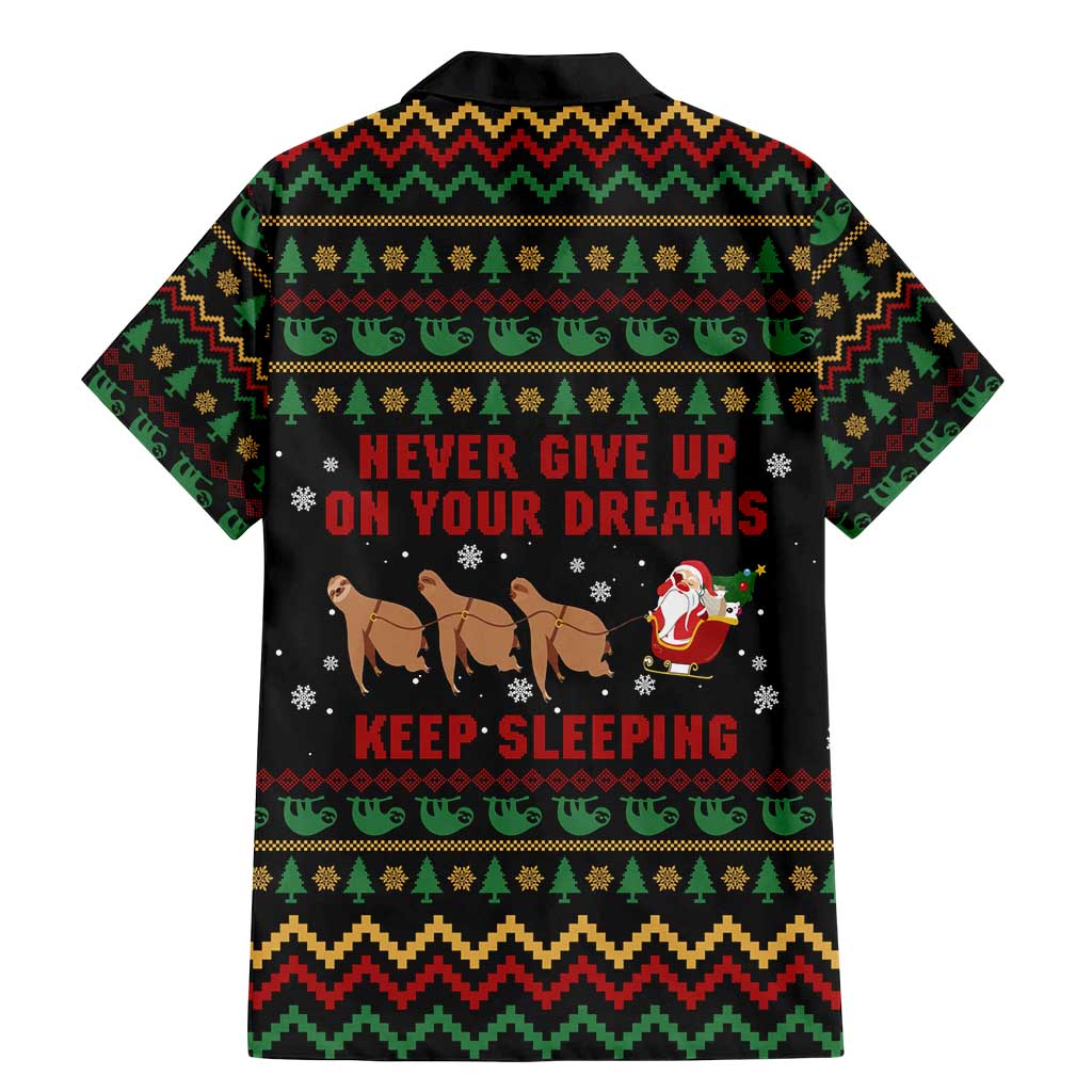 Sloth Keep Sleeping Christmas Family Matching Mermaid Dress and Hawaiian Shirt Xmas Holiday Patterns - Wonder Print Shop