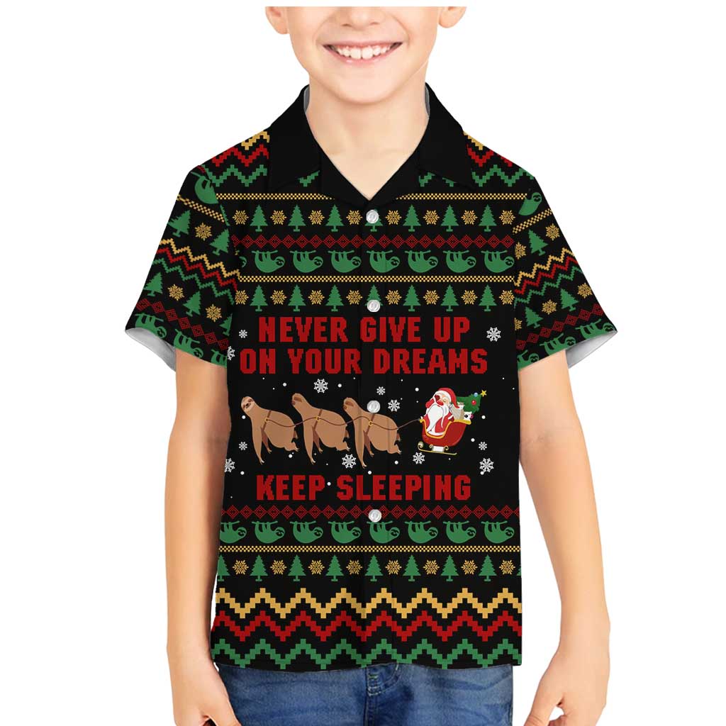 Sloth Keep Sleeping Christmas Family Matching Mermaid Dress and Hawaiian Shirt Xmas Holiday Patterns - Wonder Print Shop