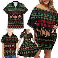 Sloth Keep Sleeping Christmas Family Matching Off Shoulder Short Dress and Hawaiian Shirt Xmas Holiday Patterns - Wonder Print Shop