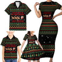 Sloth Keep Sleeping Christmas Family Matching Short Sleeve Bodycon Dress and Hawaiian Shirt Xmas Holiday Patterns - Wonder Print Shop