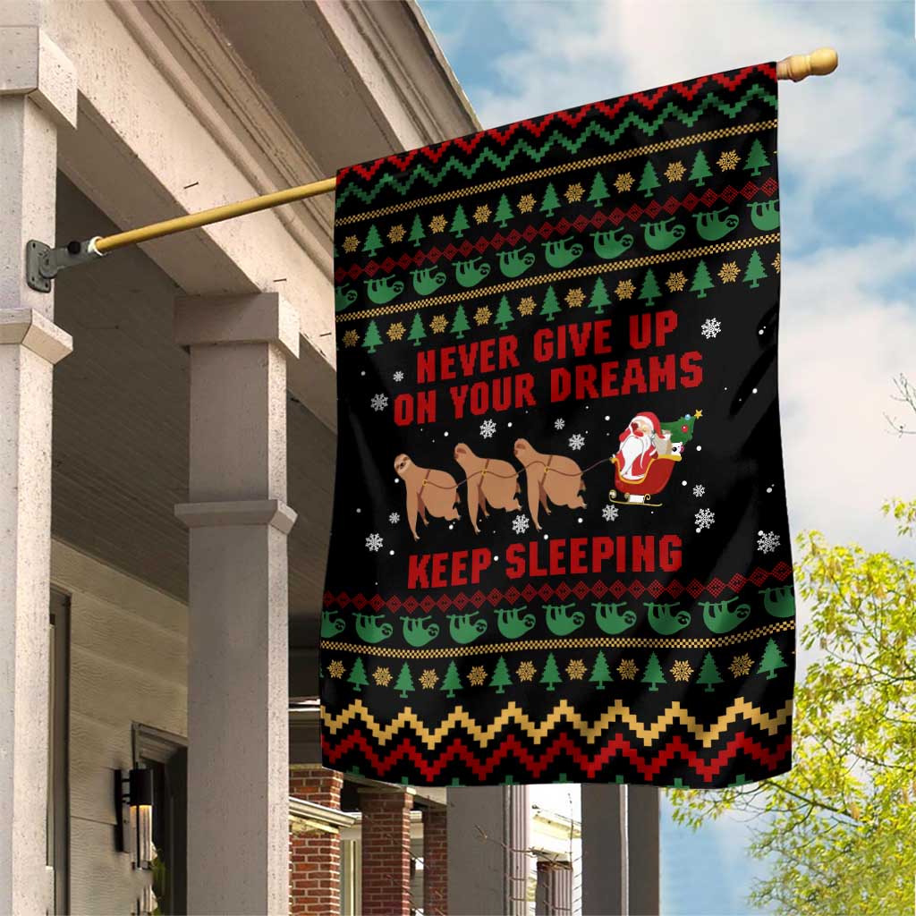 Sloth Keep Sleeping Christmas Garden Flag Xmas Holiday Patterns - Wonder Print Shop