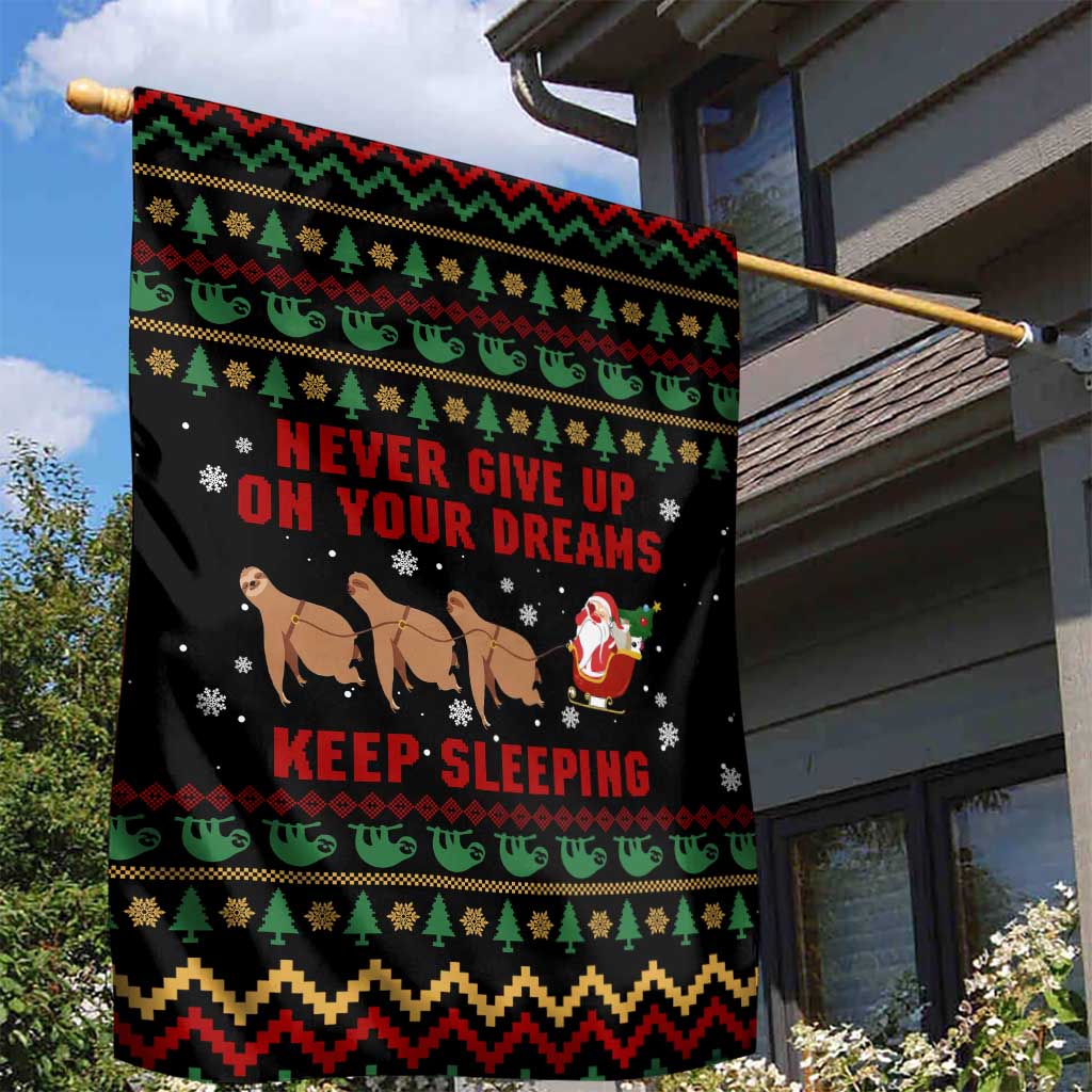 Sloth Keep Sleeping Christmas Garden Flag Xmas Holiday Patterns - Wonder Print Shop