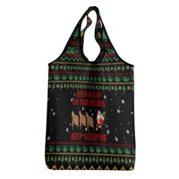 Sloth Keep Sleeping Christmas Grocery Bag Xmas Holiday Patterns - Wonder Print Shop