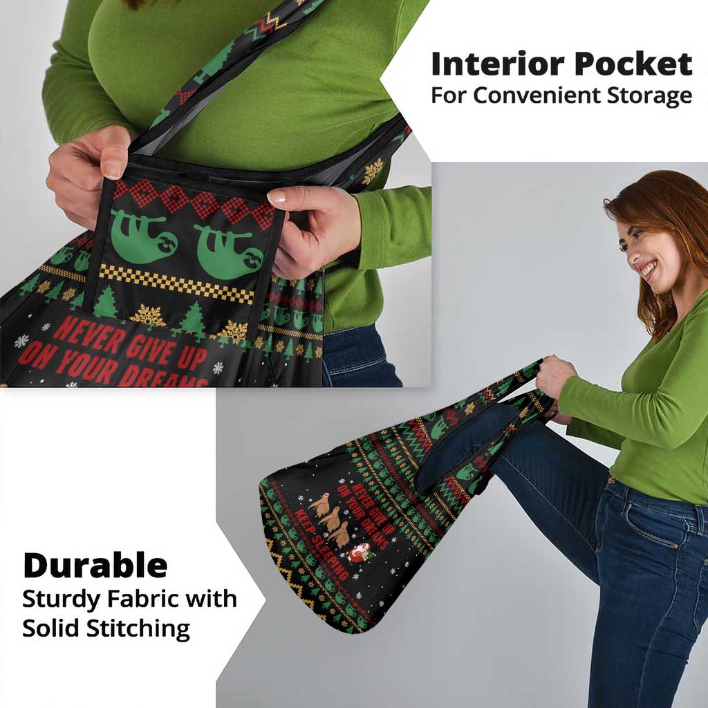 Sloth Keep Sleeping Christmas Grocery Bag Xmas Holiday Patterns - Wonder Print Shop