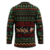 Sloth Keep Sleeping Christmas Hockey Jersey Xmas Holiday Patterns - Wonder Print Shop