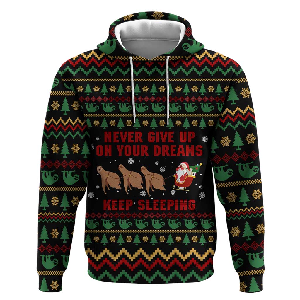 Sloth Keep Sleeping Christmas Hoodie Xmas Holiday Patterns - Wonder Print Shop