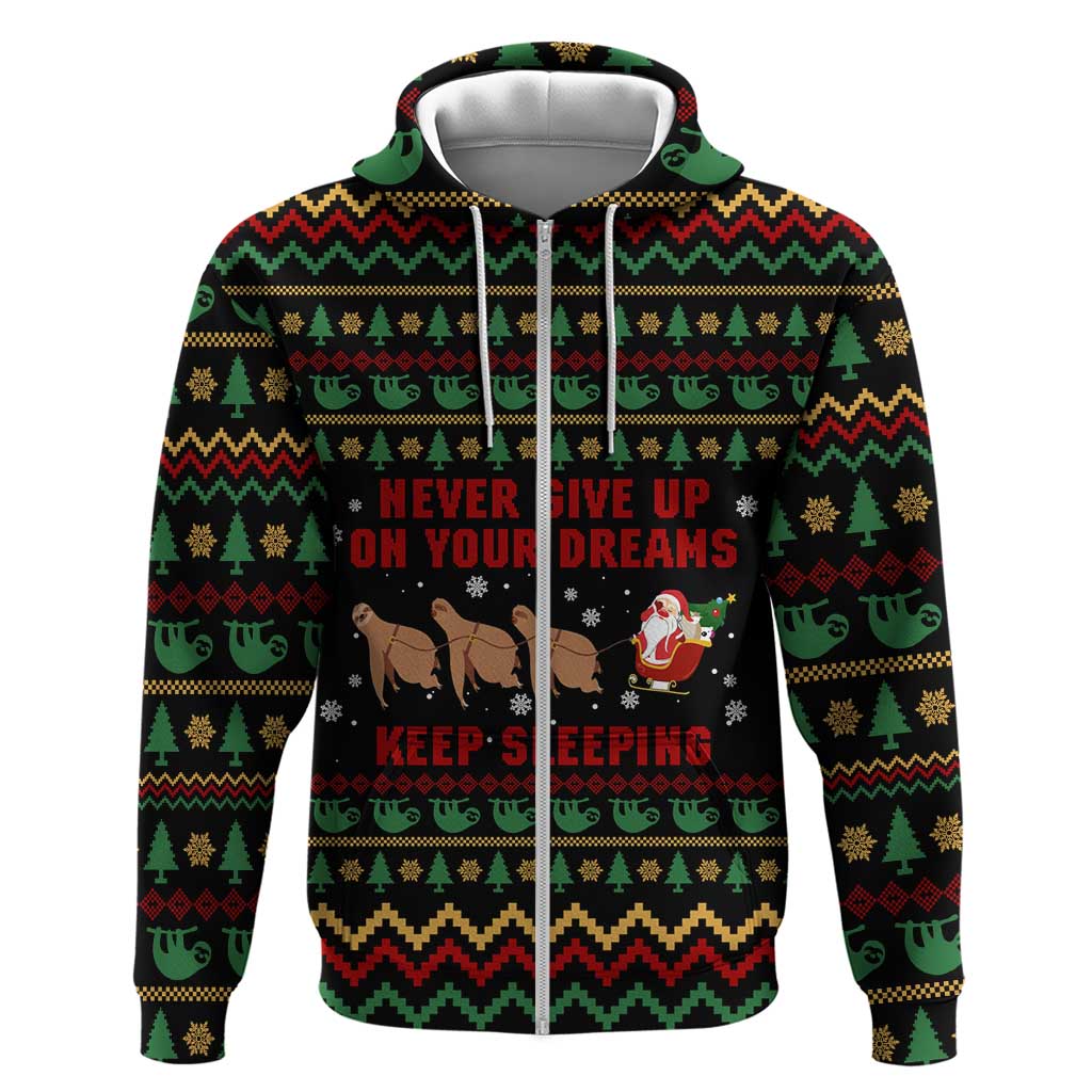 Sloth Keep Sleeping Christmas Hoodie Xmas Holiday Patterns - Wonder Print Shop