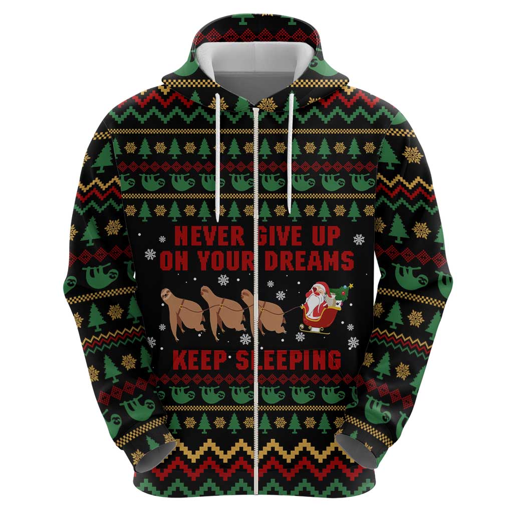 Sloth Keep Sleeping Christmas Hoodie Xmas Holiday Patterns - Wonder Print Shop