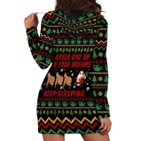 Sloth Keep Sleeping Christmas Hoodie Dress Xmas Holiday Patterns - Wonder Print Shop