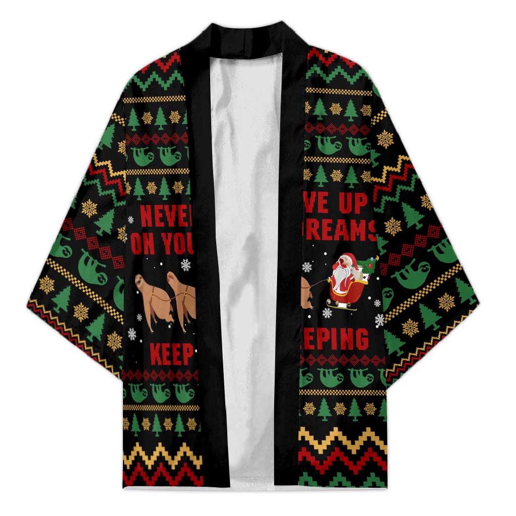 Sloth Keep Sleeping Christmas Kimono Xmas Holiday Patterns - Wonder Print Shop