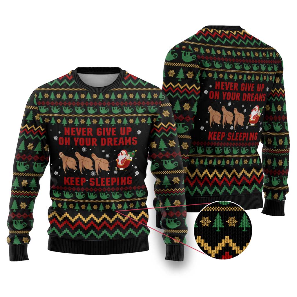 Sloth Keep Sleeping Christmas Ugly Christmas Sweater Xmas Holiday Patterns - Wonder Print Shop