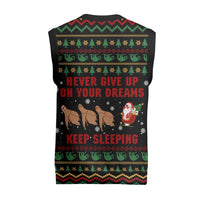Sloth Keep Sleeping Christmas Knitted V-Neck Vest Xmas Holiday Patterns - Wonder Print Shop