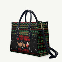 Sloth Keep Sleeping Christmas Leather Bag Xmas Holiday Patterns - Wonder Print Shop
