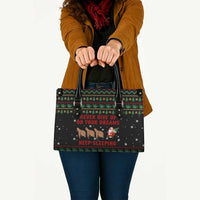 Sloth Keep Sleeping Christmas Leather Bag Xmas Holiday Patterns - Wonder Print Shop