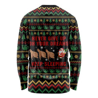 Sloth Keep Sleeping Christmas Long Sleeve Shirt Xmas Holiday Patterns - Wonder Print Shop