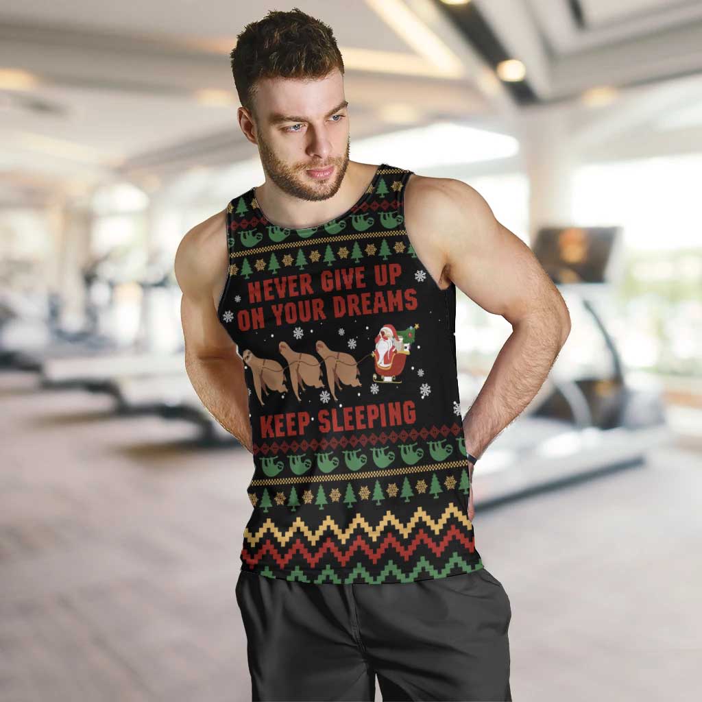 Sloth Keep Sleeping Christmas Men Tank Top Xmas Holiday Patterns - Wonder Print Shop