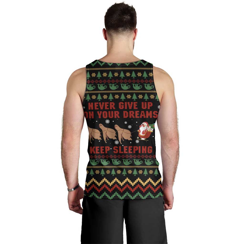 Sloth Keep Sleeping Christmas Men Tank Top Xmas Holiday Patterns - Wonder Print Shop