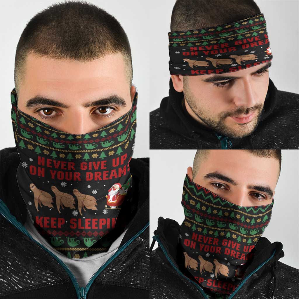 Sloth Keep Sleeping Christmas Neck Gaiter Xmas Holiday Patterns - Wonder Print Shop
