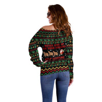 Sloth Keep Sleeping Christmas Off Shoulder Sweater Xmas Holiday Patterns - Wonder Print Shop