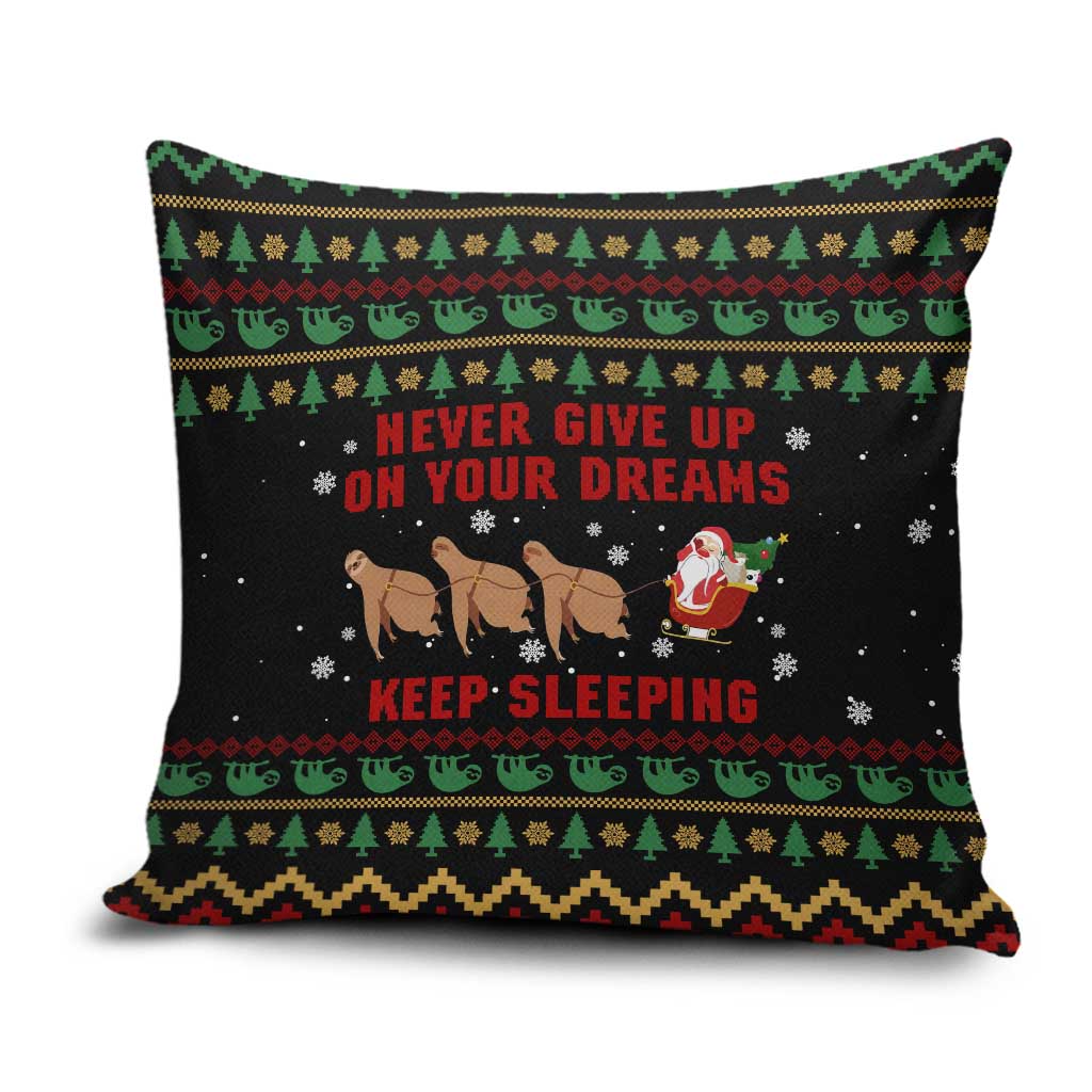 Sloth Keep Sleeping Christmas Pillow Cover Xmas Holiday Patterns - Wonder Print Shop