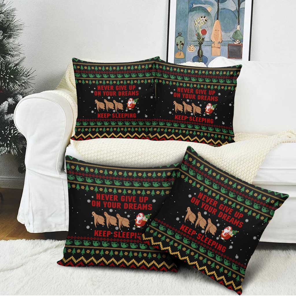 Sloth Keep Sleeping Christmas Pillow Cover Xmas Holiday Patterns - Wonder Print Shop