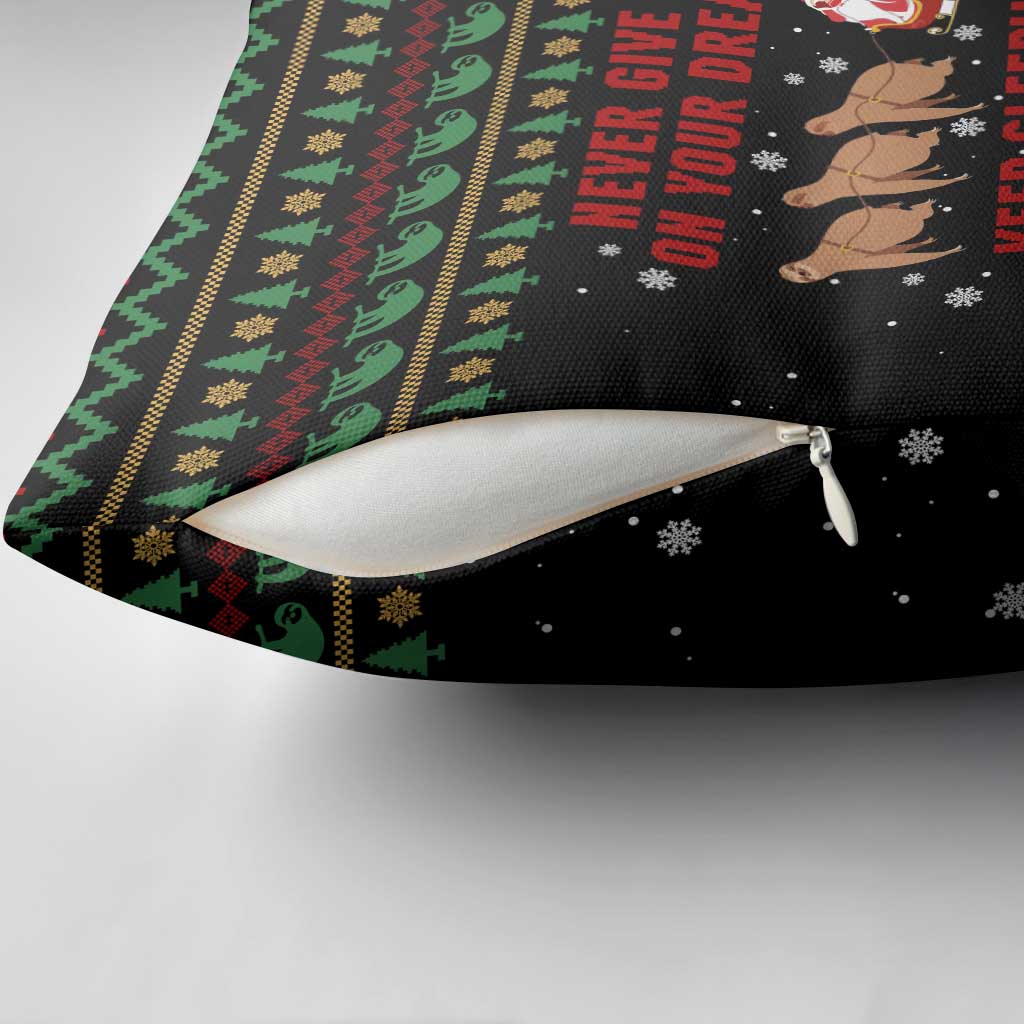 Sloth Keep Sleeping Christmas Pillow Cover Xmas Holiday Patterns - Wonder Print Shop