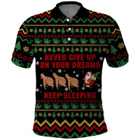 Sloth Keep Sleeping Christmas Polo Shirt Xmas Holiday Patterns - Wonder Print Shop