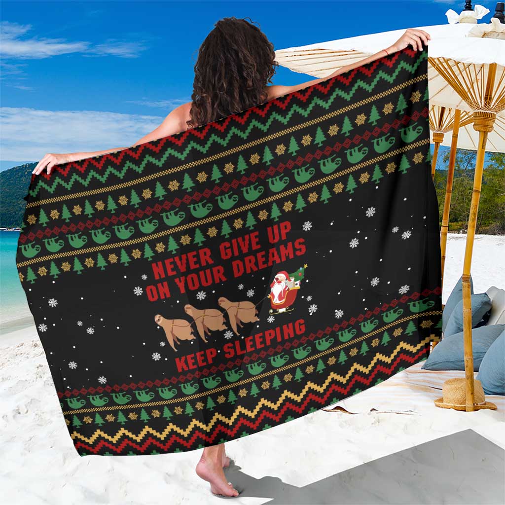 Sloth Keep Sleeping Christmas Sarong Xmas Holiday Patterns - Wonder Print Shop