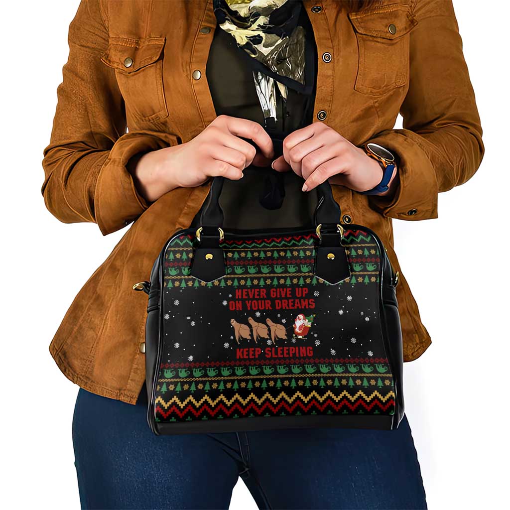 Sloth Keep Sleeping Christmas Shoulder Handbag Xmas Holiday Patterns - Wonder Print Shop