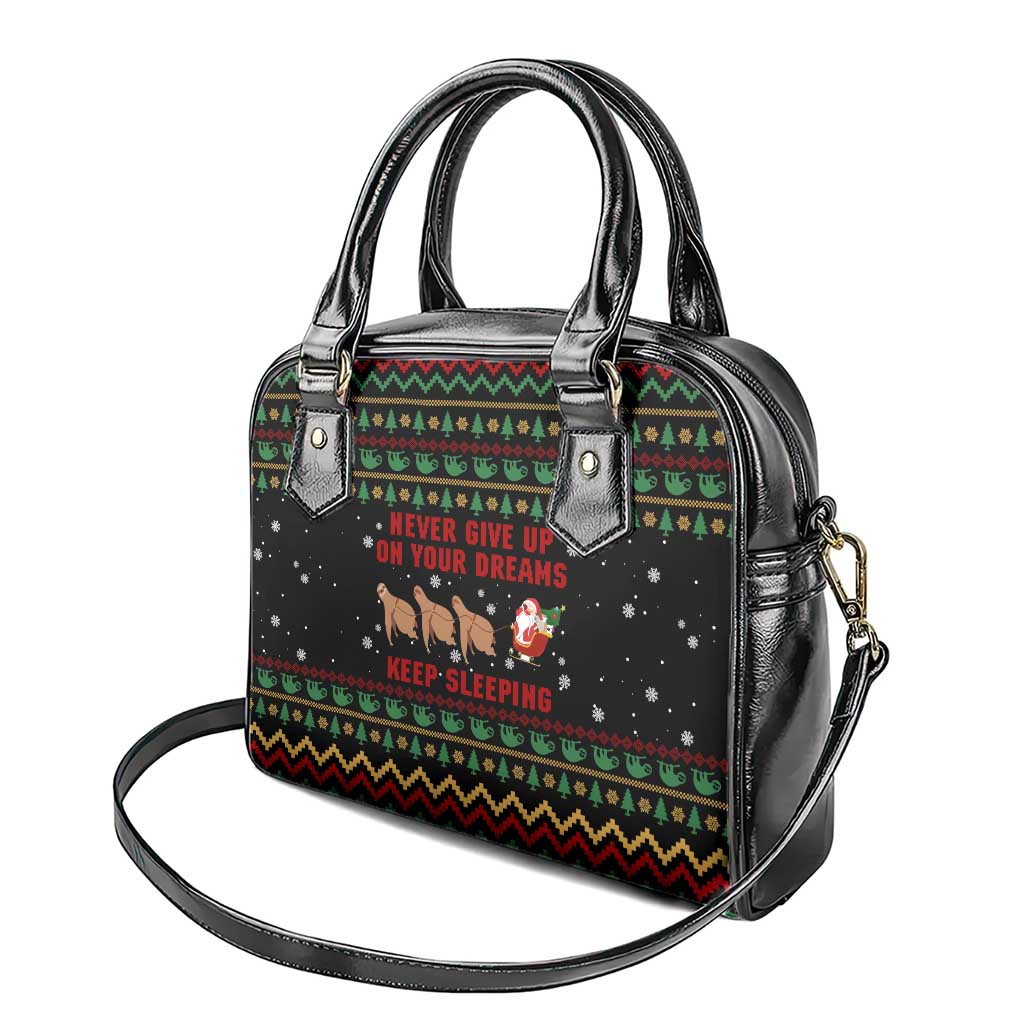 Sloth Keep Sleeping Christmas Shoulder Handbag Xmas Holiday Patterns - Wonder Print Shop