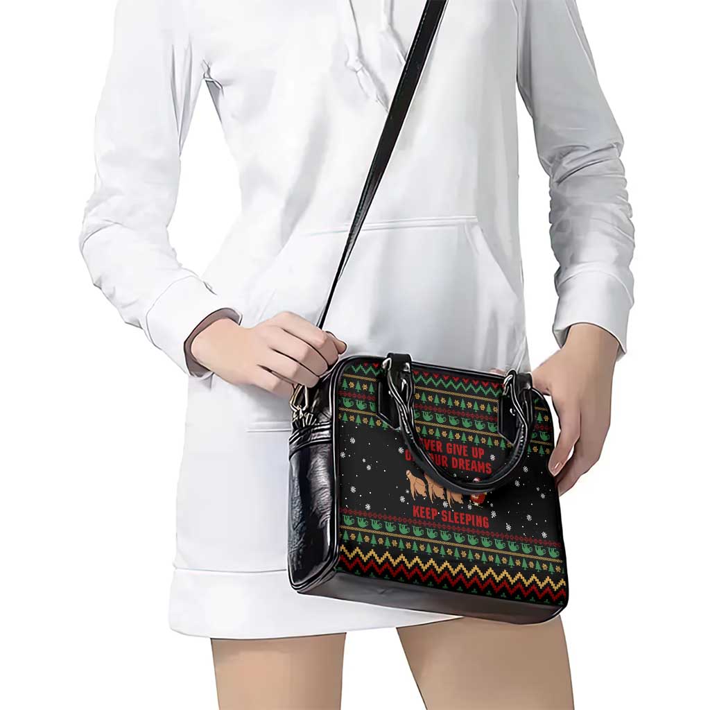 Sloth Keep Sleeping Christmas Shoulder Handbag Xmas Holiday Patterns - Wonder Print Shop