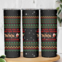 Sloth Keep Sleeping Christmas Skinny Tumbler Xmas Holiday Patterns - Wonder Print Shop
