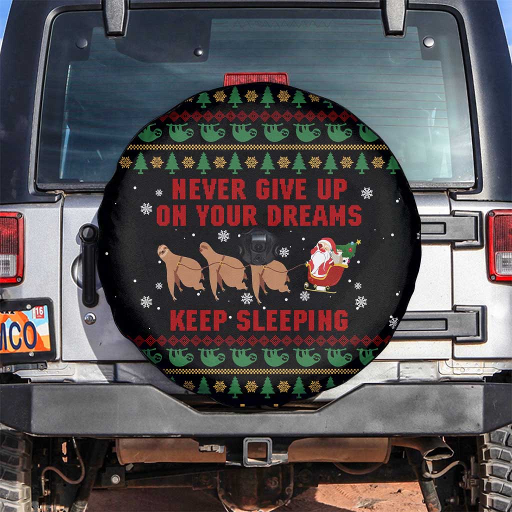 Sloth Keep Sleeping Christmas Spare Tire Cover Xmas Holiday Patterns - Wonder Print Shop