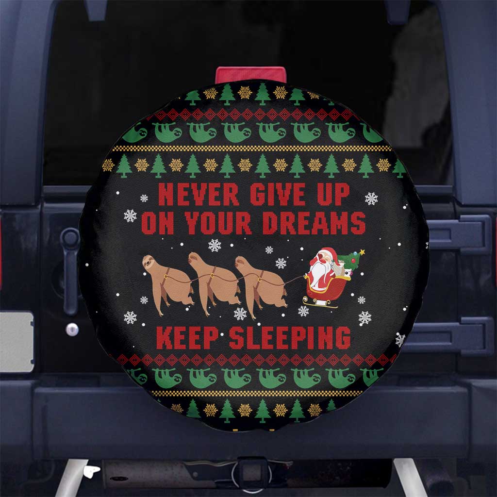 Sloth Keep Sleeping Christmas Spare Tire Cover Xmas Holiday Patterns - Wonder Print Shop