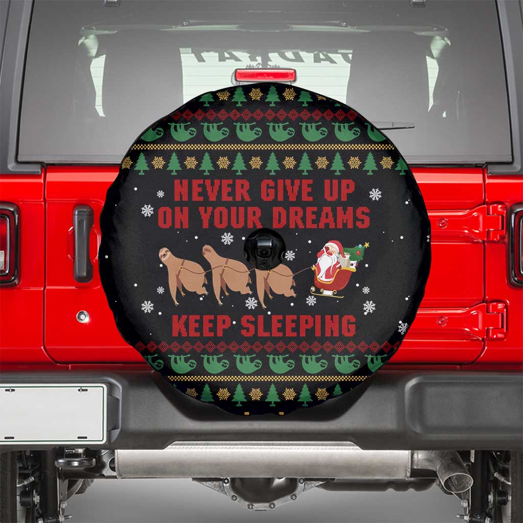 Sloth Keep Sleeping Christmas Spare Tire Cover Xmas Holiday Patterns - Wonder Print Shop