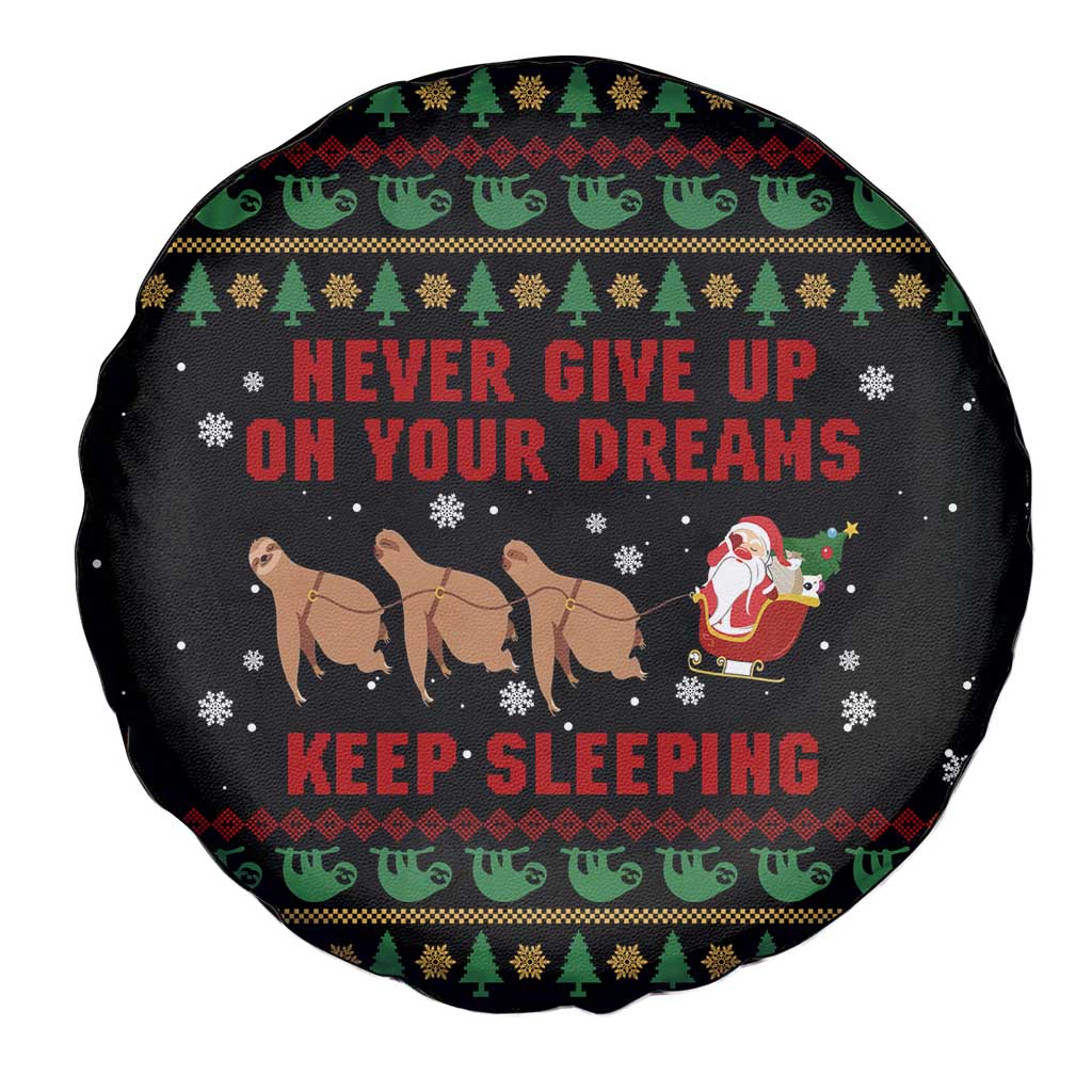 Sloth Keep Sleeping Christmas Spare Tire Cover Xmas Holiday Patterns - Wonder Print Shop
