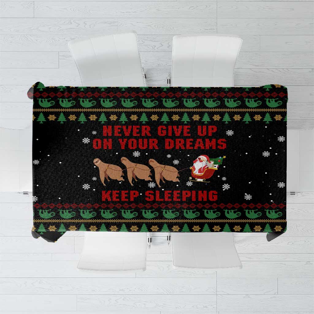Sloth Keep Sleeping Christmas Tablecloth Xmas Holiday Patterns - Wonder Print Shop