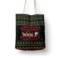 Sloth Keep Sleeping Christmas Tote Bag Xmas Holiday Patterns - Wonder Print Shop