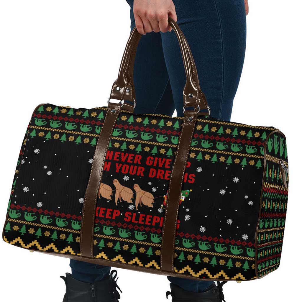 Sloth Keep Sleeping Christmas Travel Bag Xmas Holiday Patterns - Wonder Print Shop