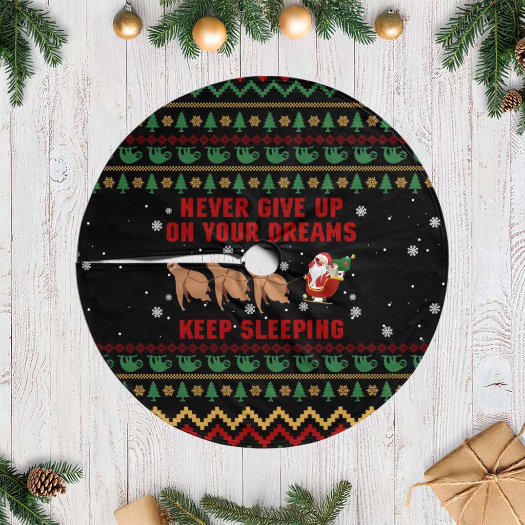 Sloth Keep Sleeping Christmas Tree Skirt Xmas Holiday Patterns - Wonder Print Shop