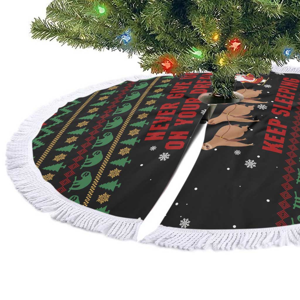 Sloth Keep Sleeping Christmas Tree Skirt Xmas Holiday Patterns - Wonder Print Shop