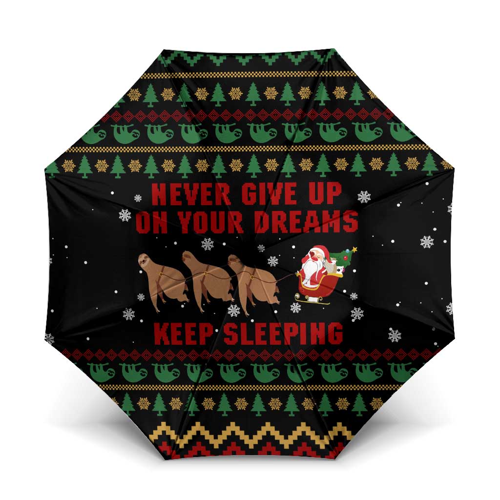 Sloth Keep Sleeping Christmas Umbrella Xmas Holiday Patterns - Wonder Print Shop