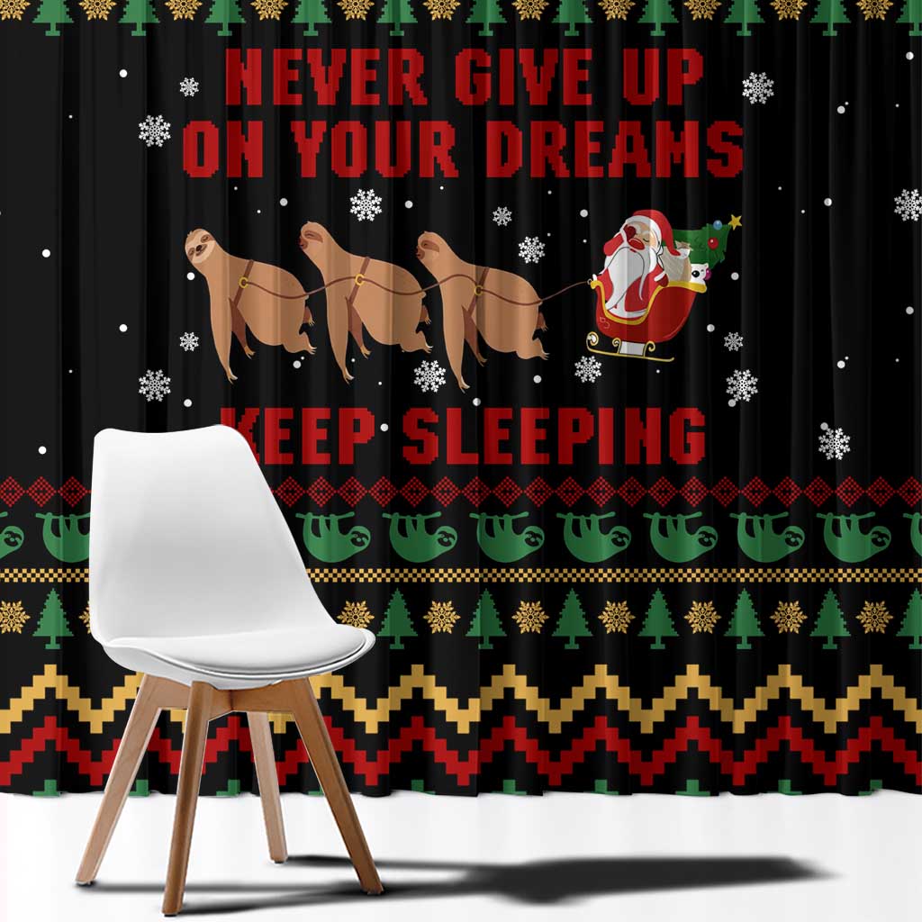 Sloth Keep Sleeping Christmas Window Curtain Xmas Holiday Patterns - Wonder Print Shop