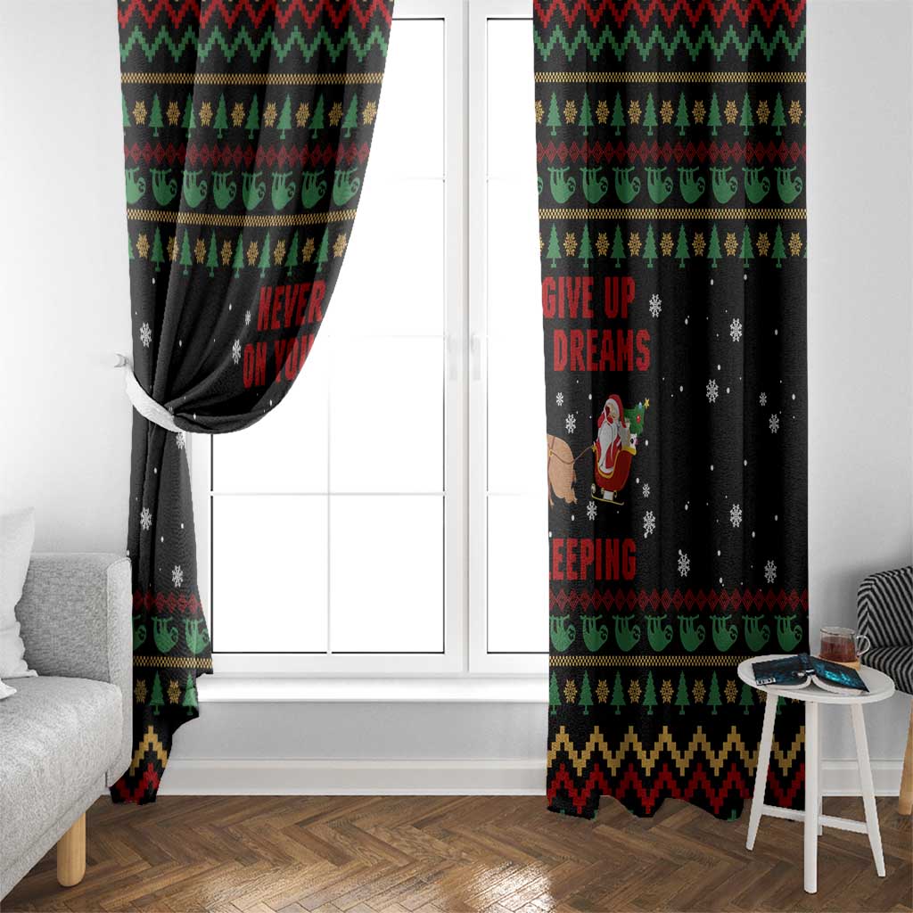 Sloth Keep Sleeping Christmas Window Curtain Xmas Holiday Patterns - Wonder Print Shop