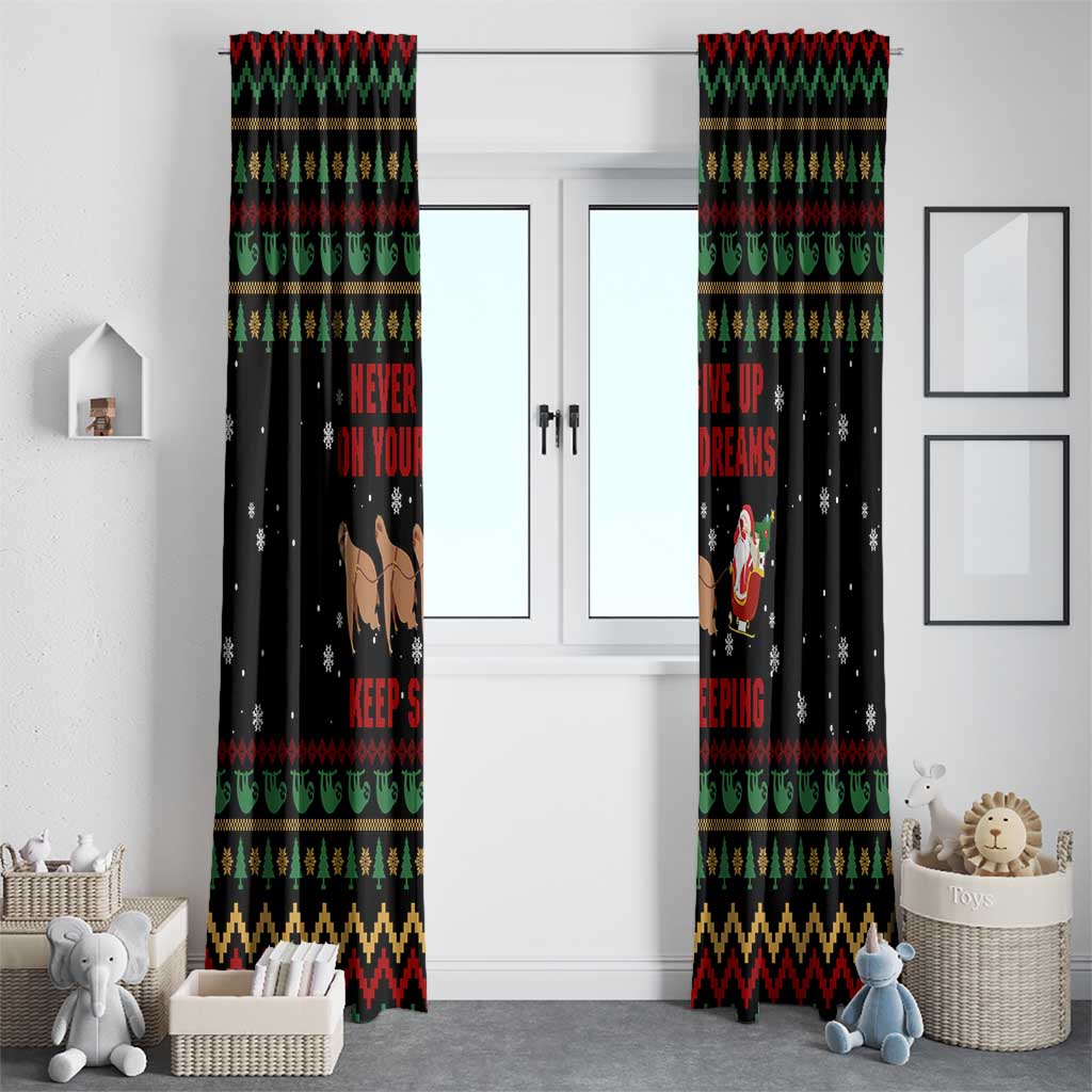 Sloth Keep Sleeping Christmas Window Curtain Xmas Holiday Patterns - Wonder Print Shop