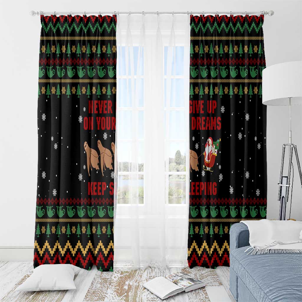 Sloth Keep Sleeping Christmas Window Curtain Xmas Holiday Patterns - Wonder Print Shop