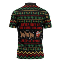 Sloth Keep Sleeping Christmas Zipper Polo Shirt Xmas Holiday Patterns - Wonder Print Shop